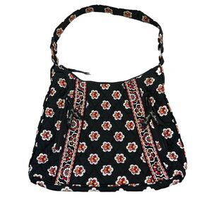 VERA BRADLEY Pirouette Lisa B Handbag Black Floral Shoulder Purse Quilted